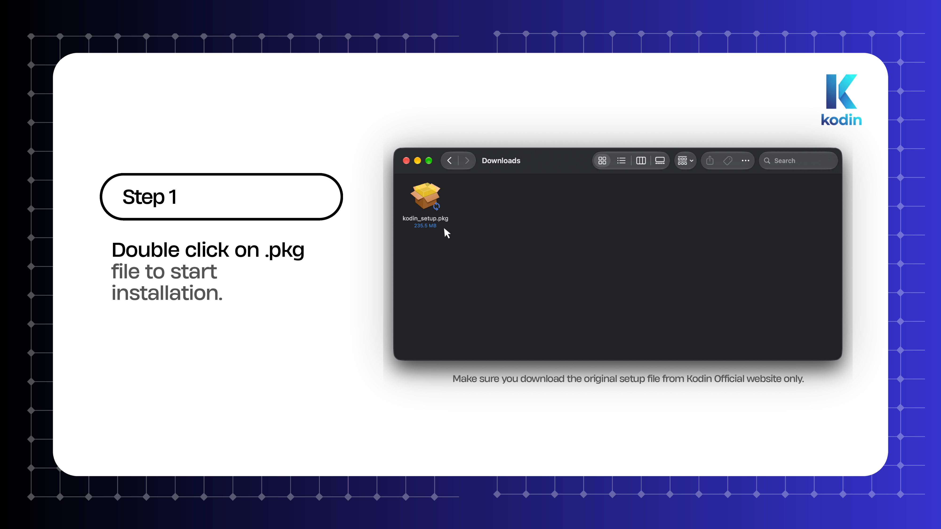 macOS Installation Guide Page 2 - Step 1 Double click .pkg