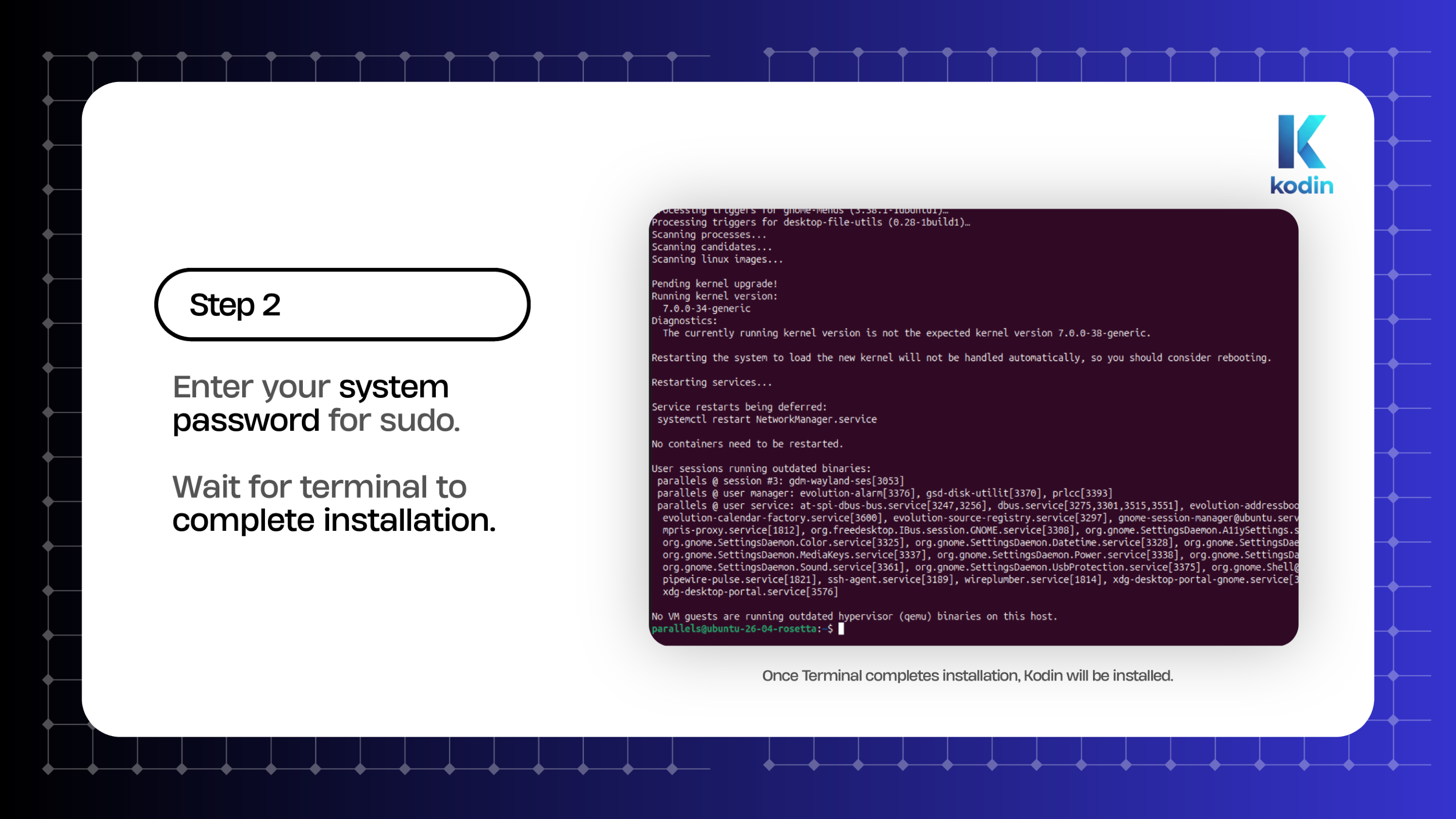 Linux Installation Guide Page 8 - Step 6 First Run Setup